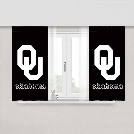 Oklahoma Sooners Black Logo Peach Skin Window Curtains