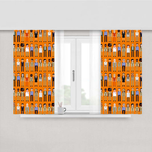 Orange Is The New Black Pattern Peach Skin Window Curtains