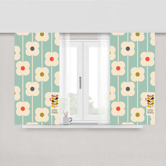 Orla Kiely Flower Pattern Peach Skin Window Curtains