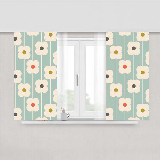 Orla Kiely Sripe Flower Pattern Peach Skin Window Curtains