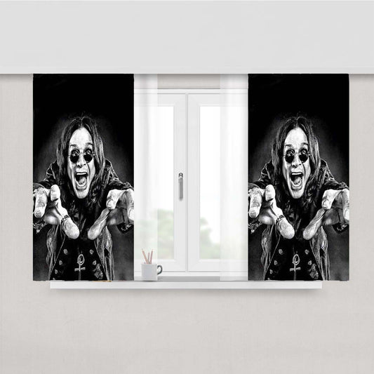 Ozzy Osbourne Black Sabbath Peach Skin Window Curtains