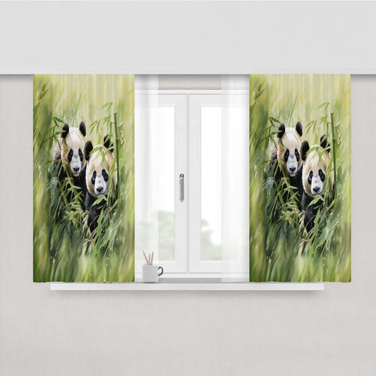 Panda Bear Peach Skin Window Curtains