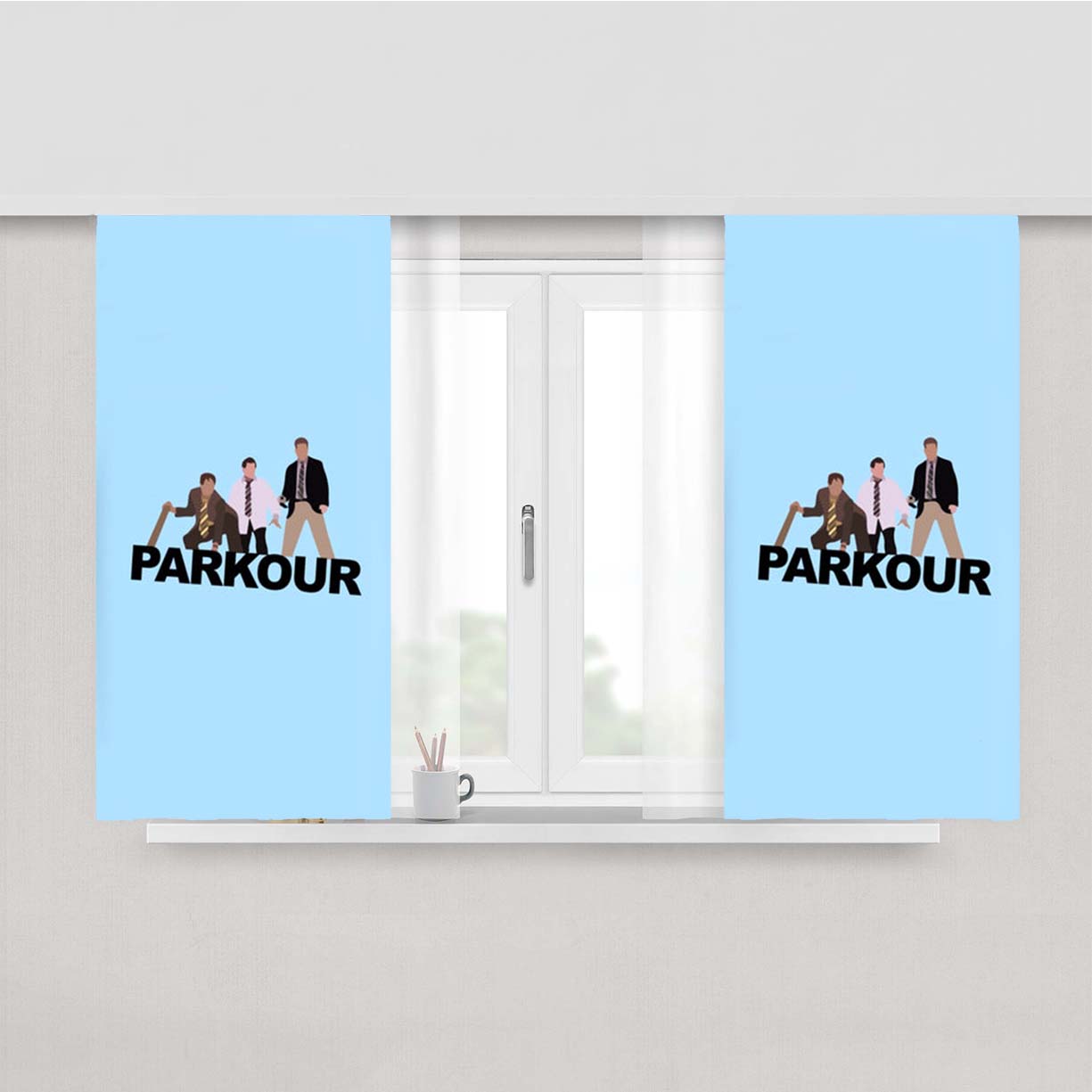 Parkour Peach Skin Window Curtains
