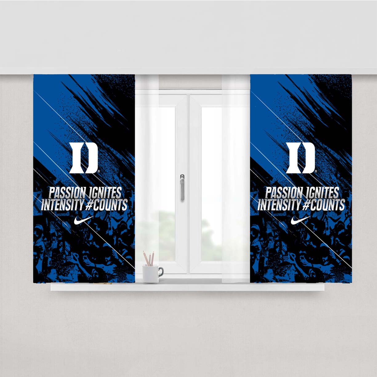 Passion Duke Blue Devils Nike Peach Skin Window Curtains