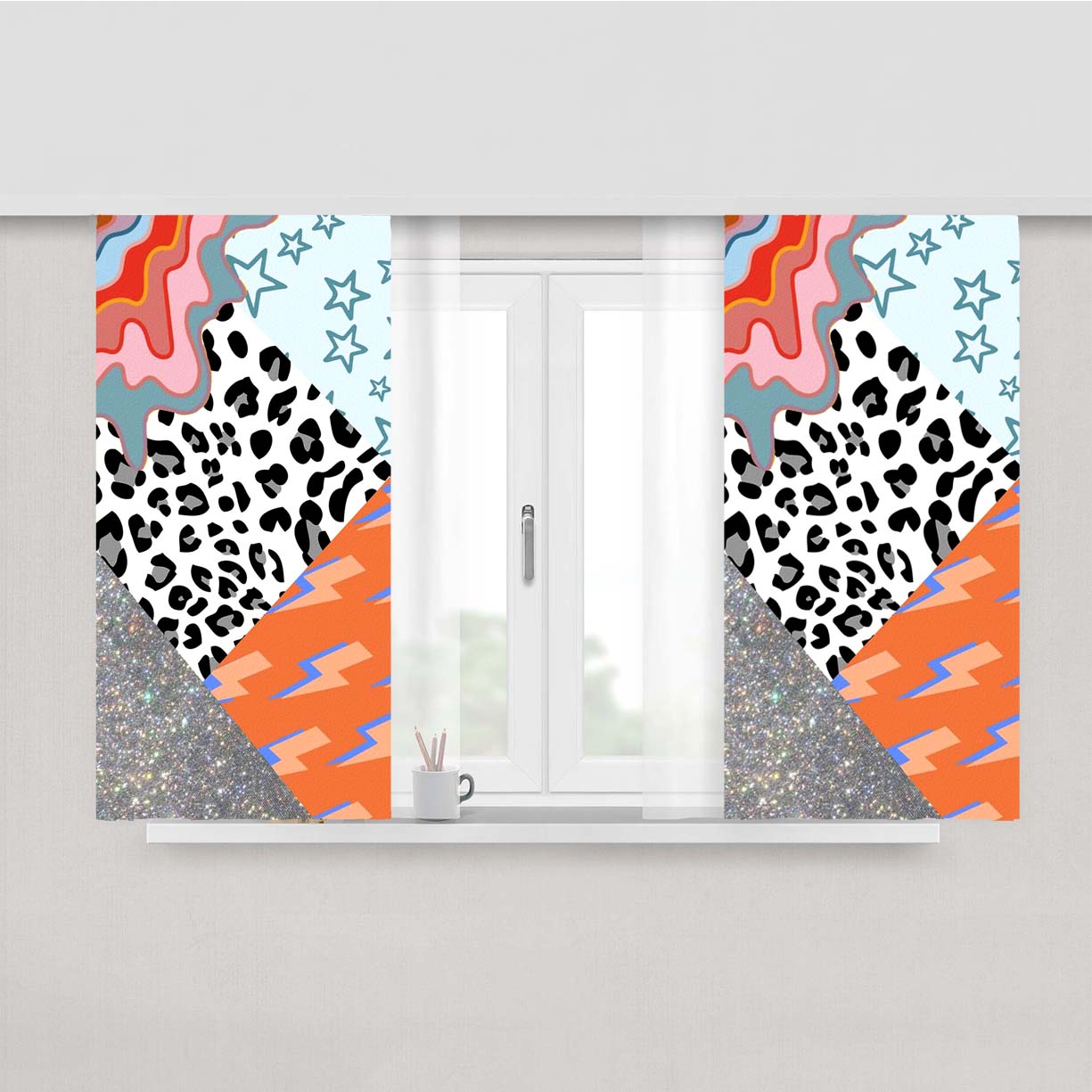 Pattern Art Peach Skin Window Curtains