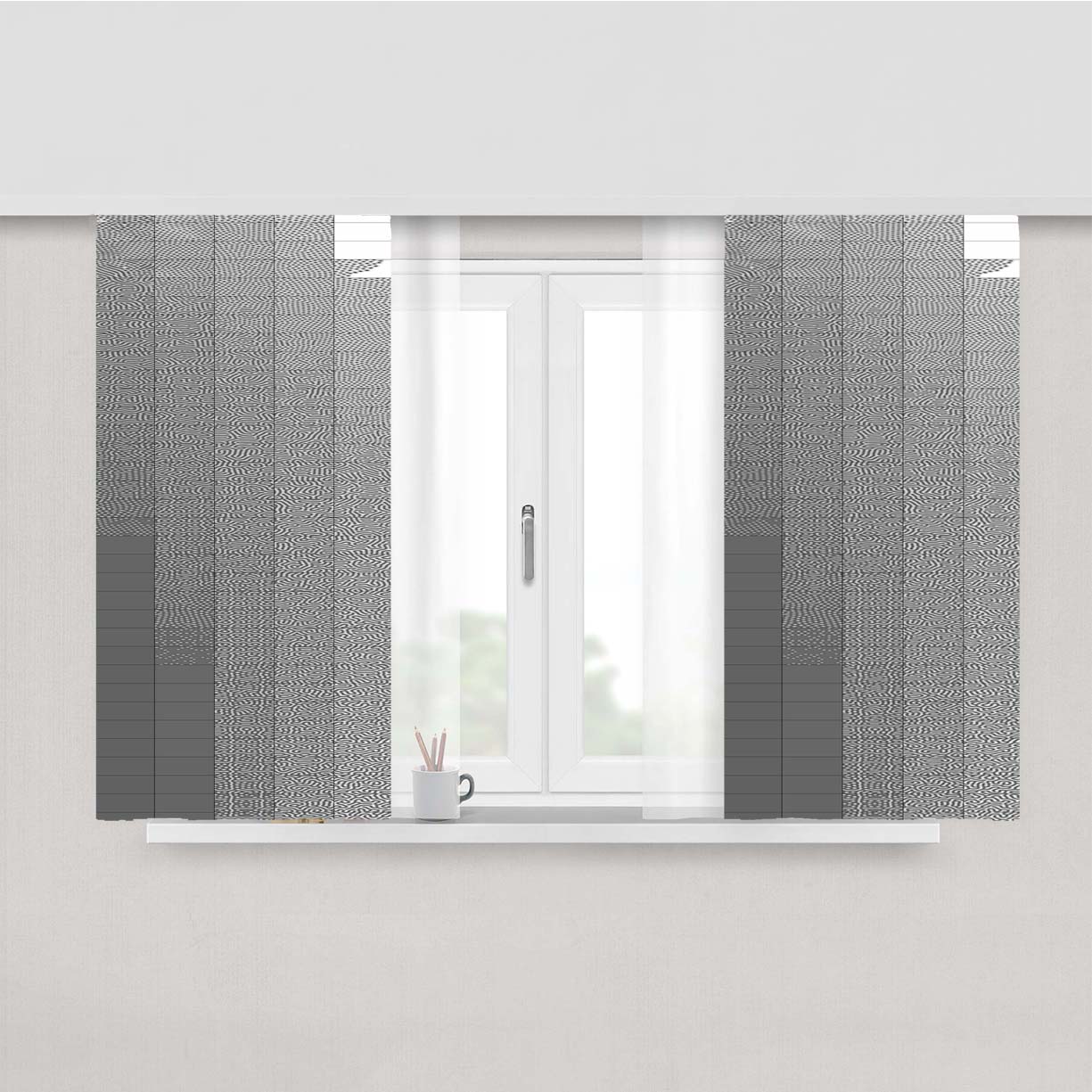 Pattern Art A Blue Peach Skin Window Curtains