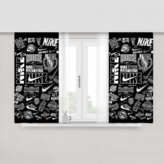 Pattern Basketball Just Do It Nike Style Peach Skin Window Curtains