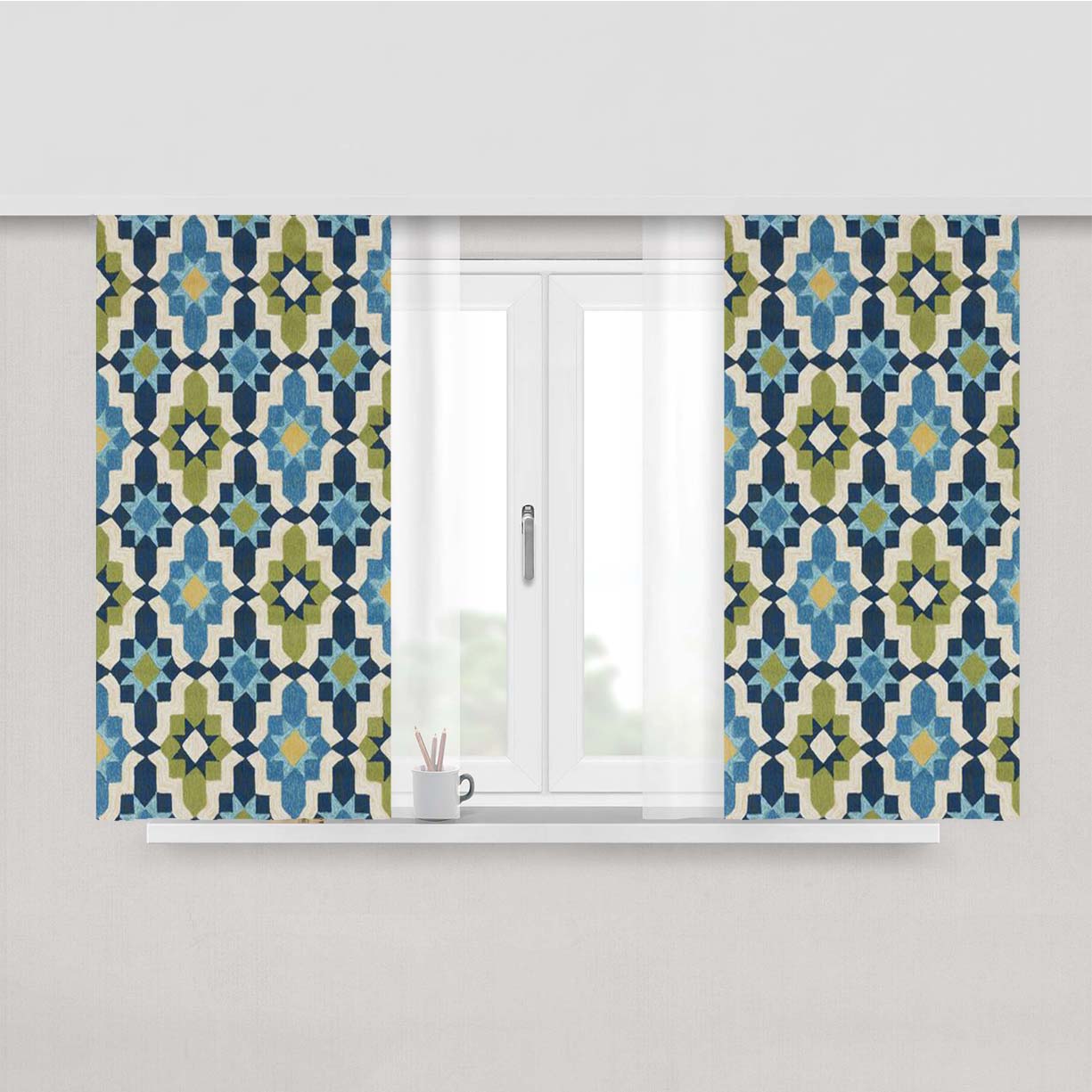 Pattern Classic Mind Peach Skin Window Curtains