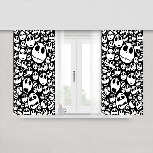 Pattern Halloween Jack Skellington Peach Skin Window Curtains