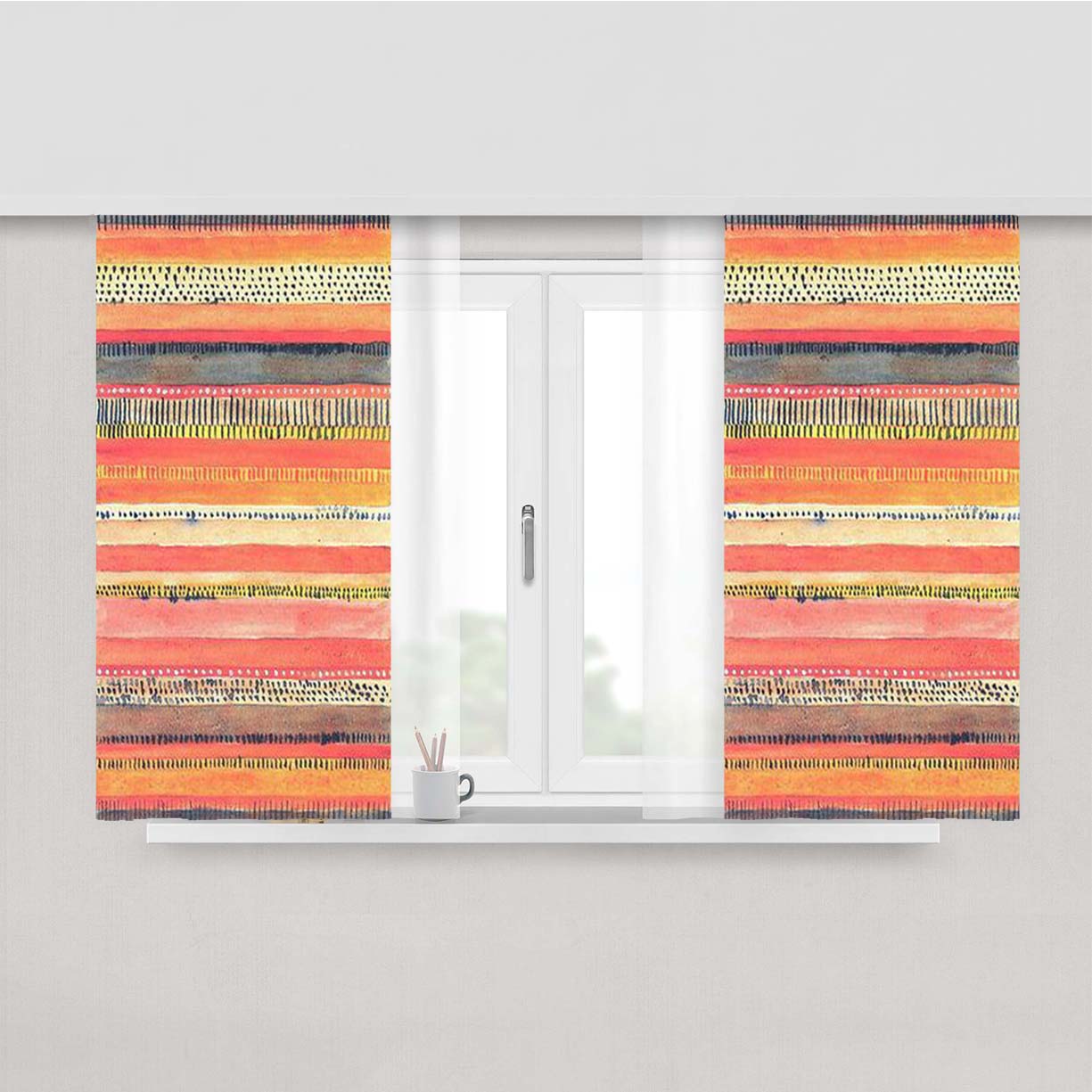Pattern Is A Blur Peach Skin Window Curtains