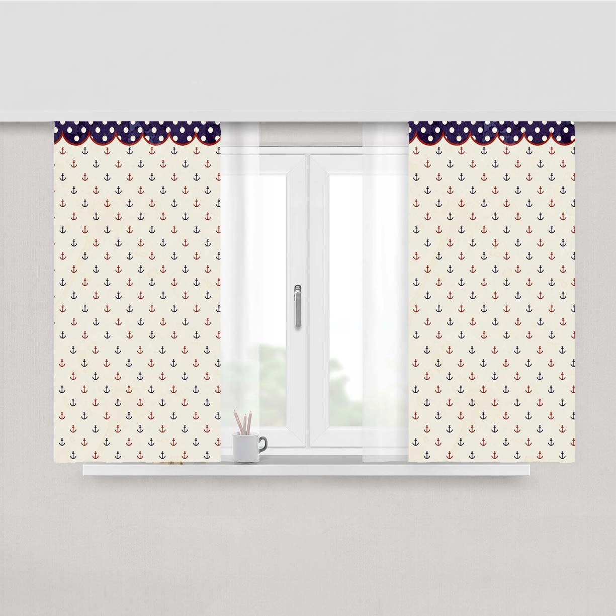 Pattern Key Peach Skin Window Curtains