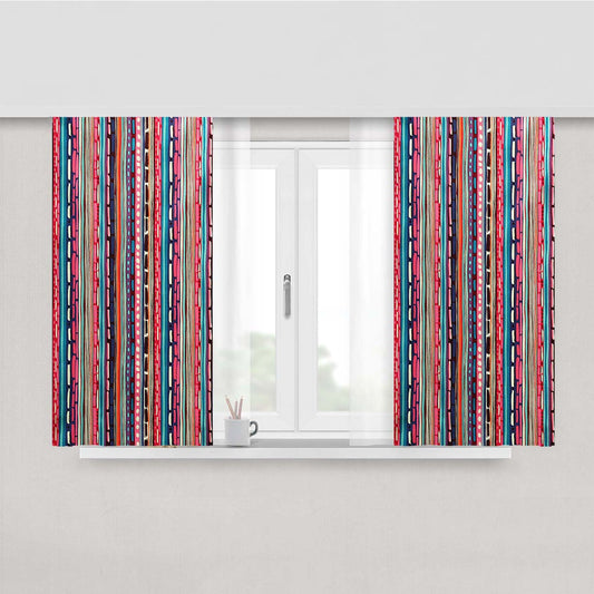 Pattern Mural Nick Nach Peach Skin Window Curtains