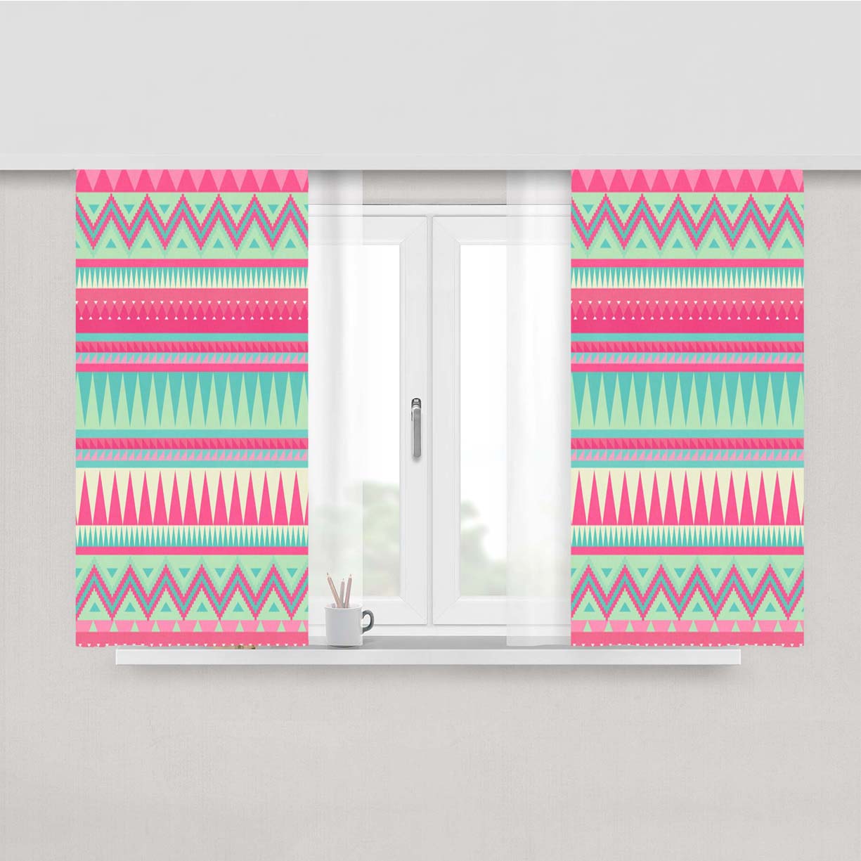 Pattern Pink Peach Skin Window Curtains