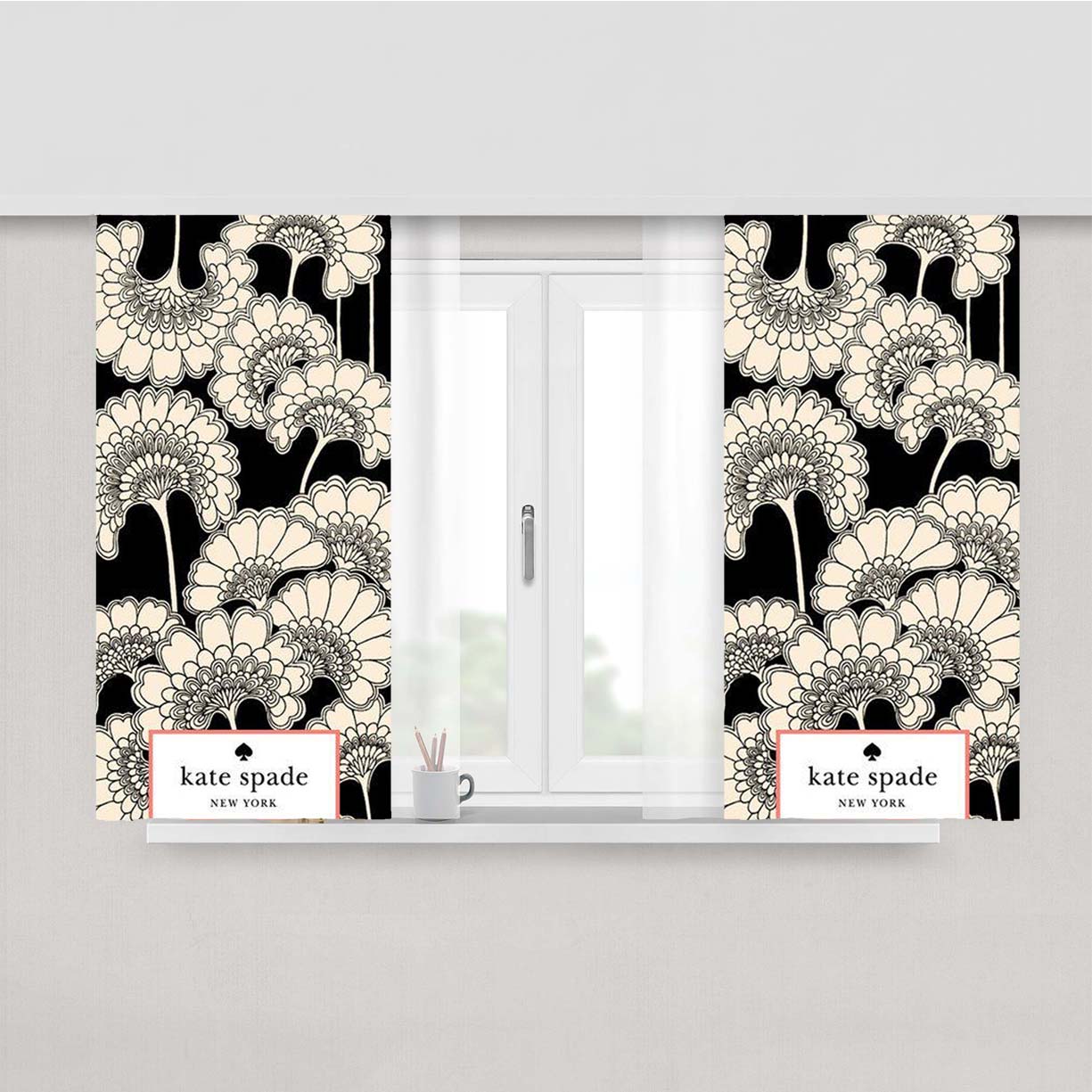 Pattern Style Katespade Flowers Peach Skin Window Curtains