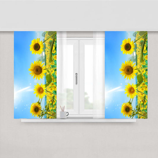 Pattern Sun Flower Peach Skin Window Curtains