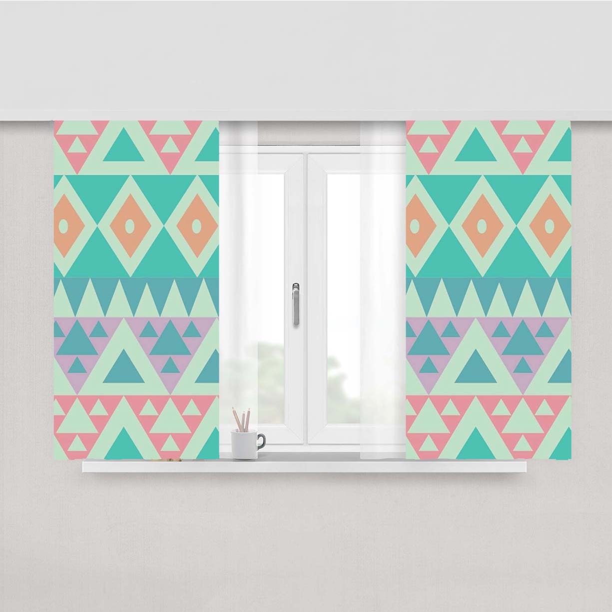 Pattern Whish I Know Peach Skin Window Curtains