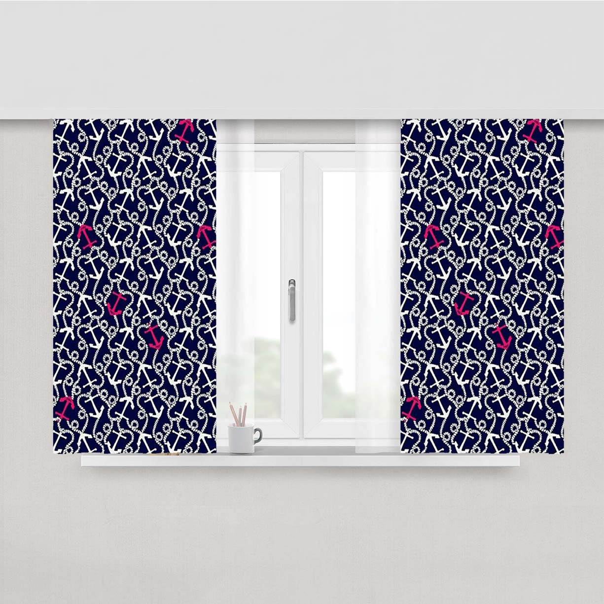 Pattern Wide Her Peach Skin Window Curtains