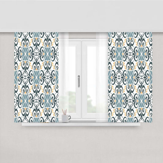 Pattern With A Floral Ornament Peach Skin Window Curtains