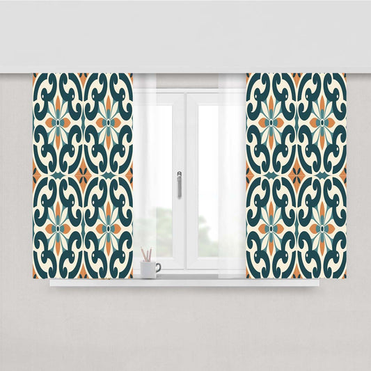 Pattern With The Word Foliate Peach Skin Window Curtains