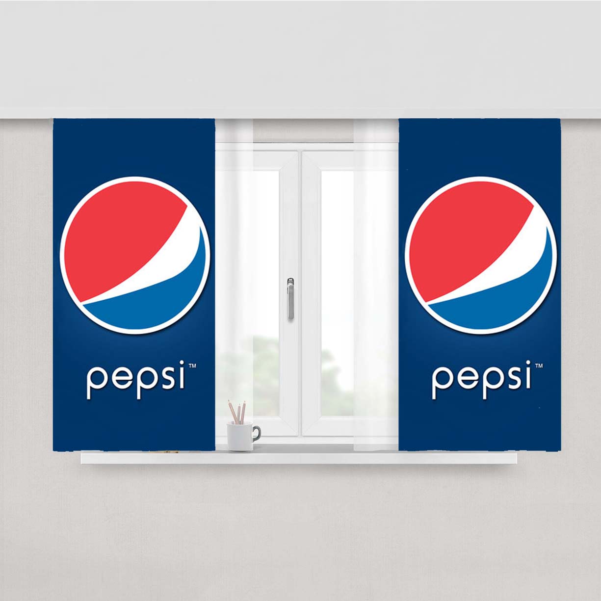 Pepsi Art Peach Skin Window Curtains