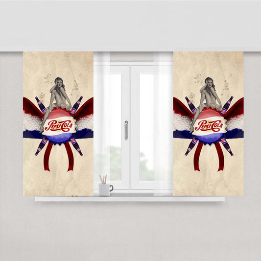Pepsi Coca Cola Drink Peach Skin Window Curtains