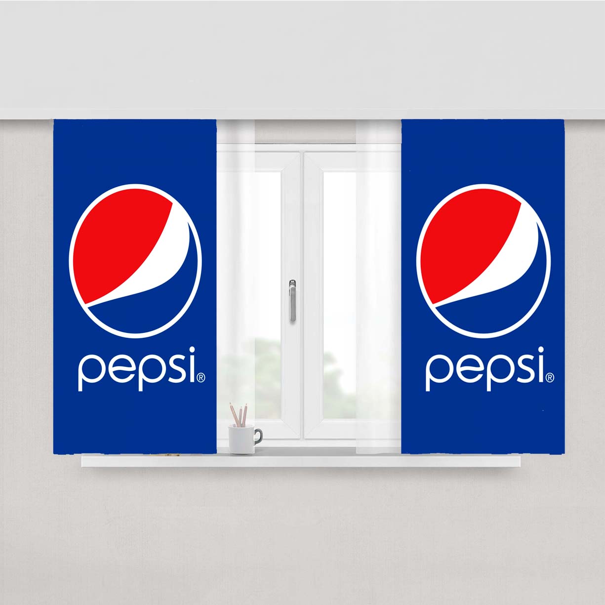 Pepsi Emblem Peach Skin Window Curtains
