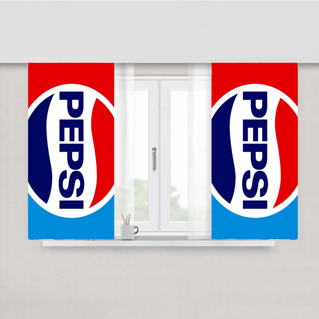 Pepsi Logo 1982 Peach Skin Window Curtains