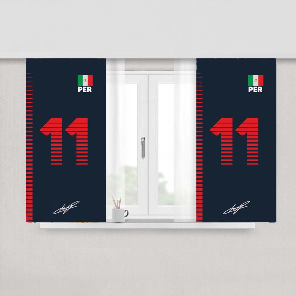 Perez - F1 Peach Skin Window Curtains