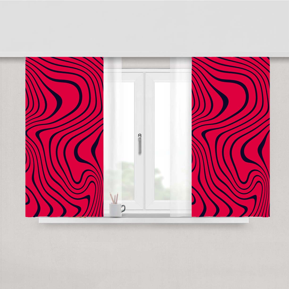 Pew Die Pie Pattern Peach Skin Window Curtains