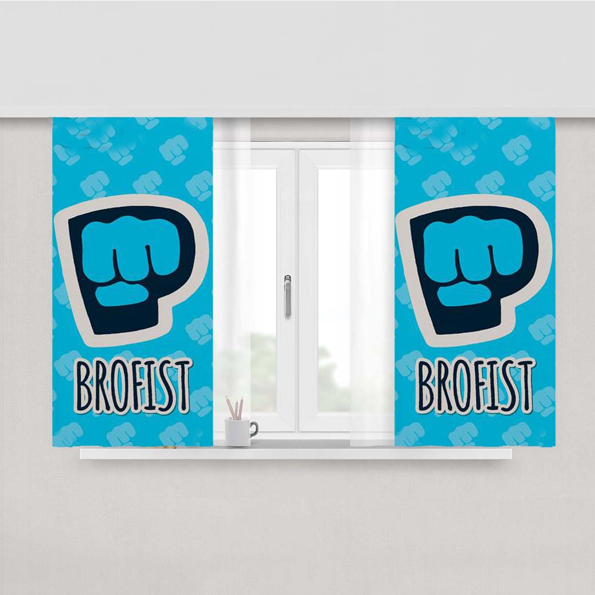Pewdiepie Brofist Peach Skin Window Curtains
