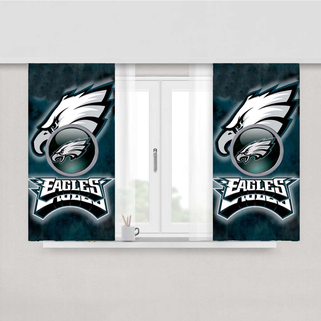 Philadelphia Eagles Club Peach Skin Window Curtains