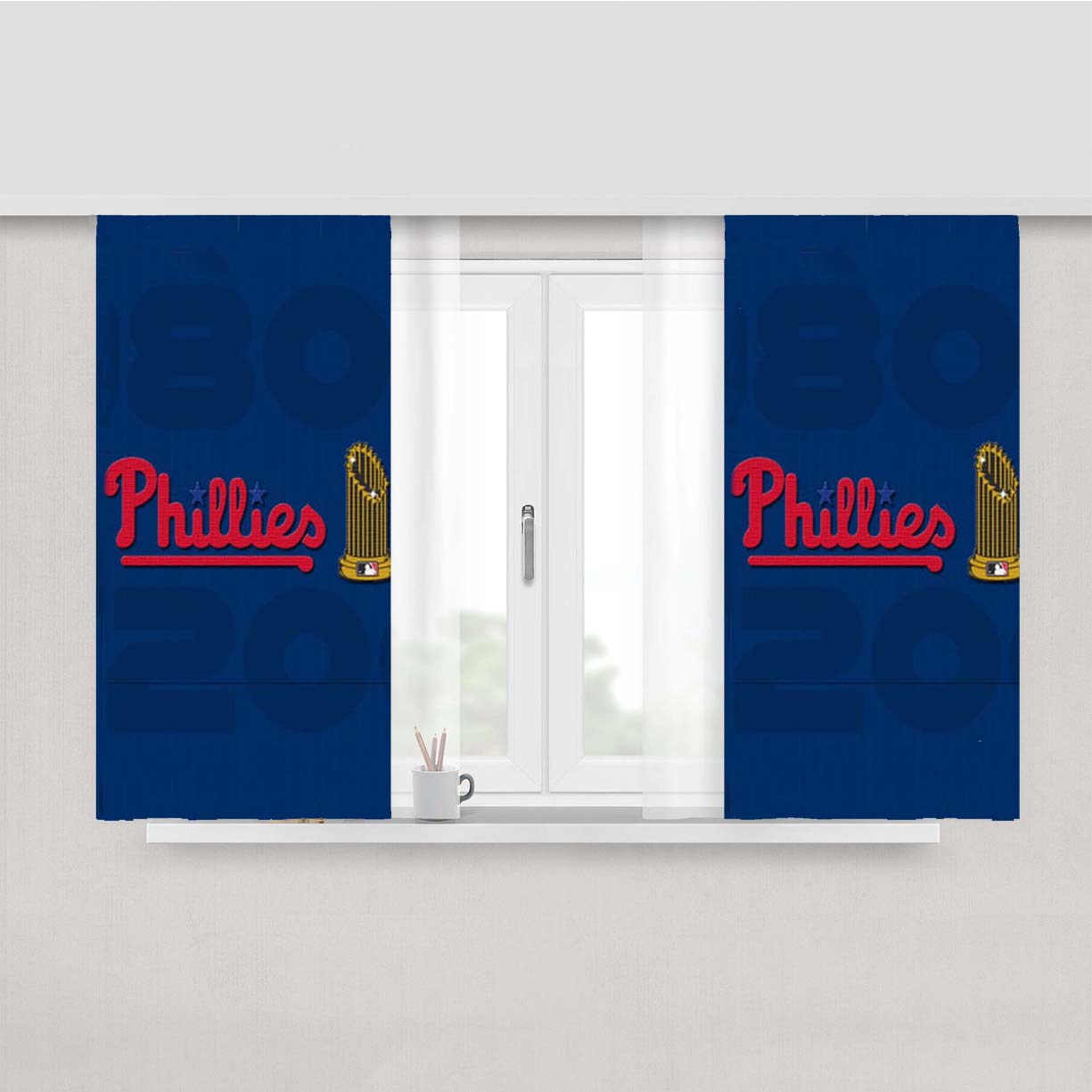 Phillies Champions Peach Skin Window Curtains