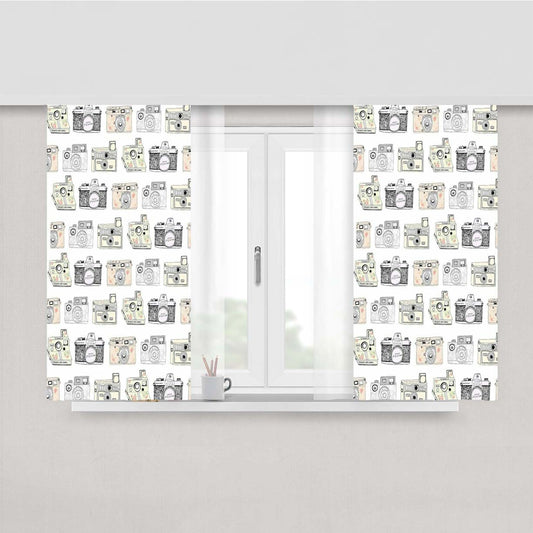 Photograp Pattern Peach Skin Window Curtains