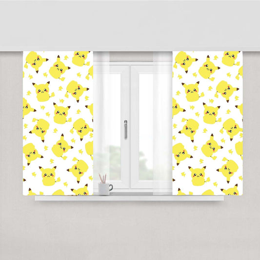 Pikachu Cute Pokemon Pattern Peach Skin Window Curtains