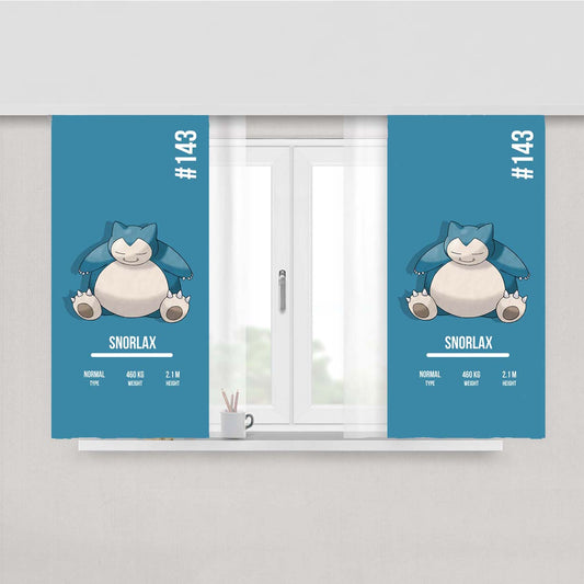 Pokemon Snorlax Peach Skin Window Curtains