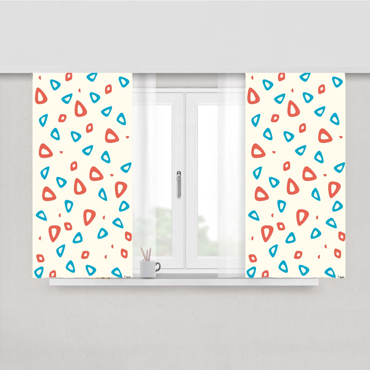 Pokemon Togepi Pattern Peach Skin Window Curtains