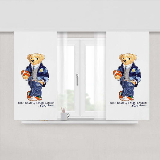 Polo Bear Ralph Lauren Peach Skin Window Curtains