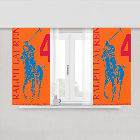 Polo Ralph Lauren Big Pony 4 Orange Par Peach Skin Window Curtains