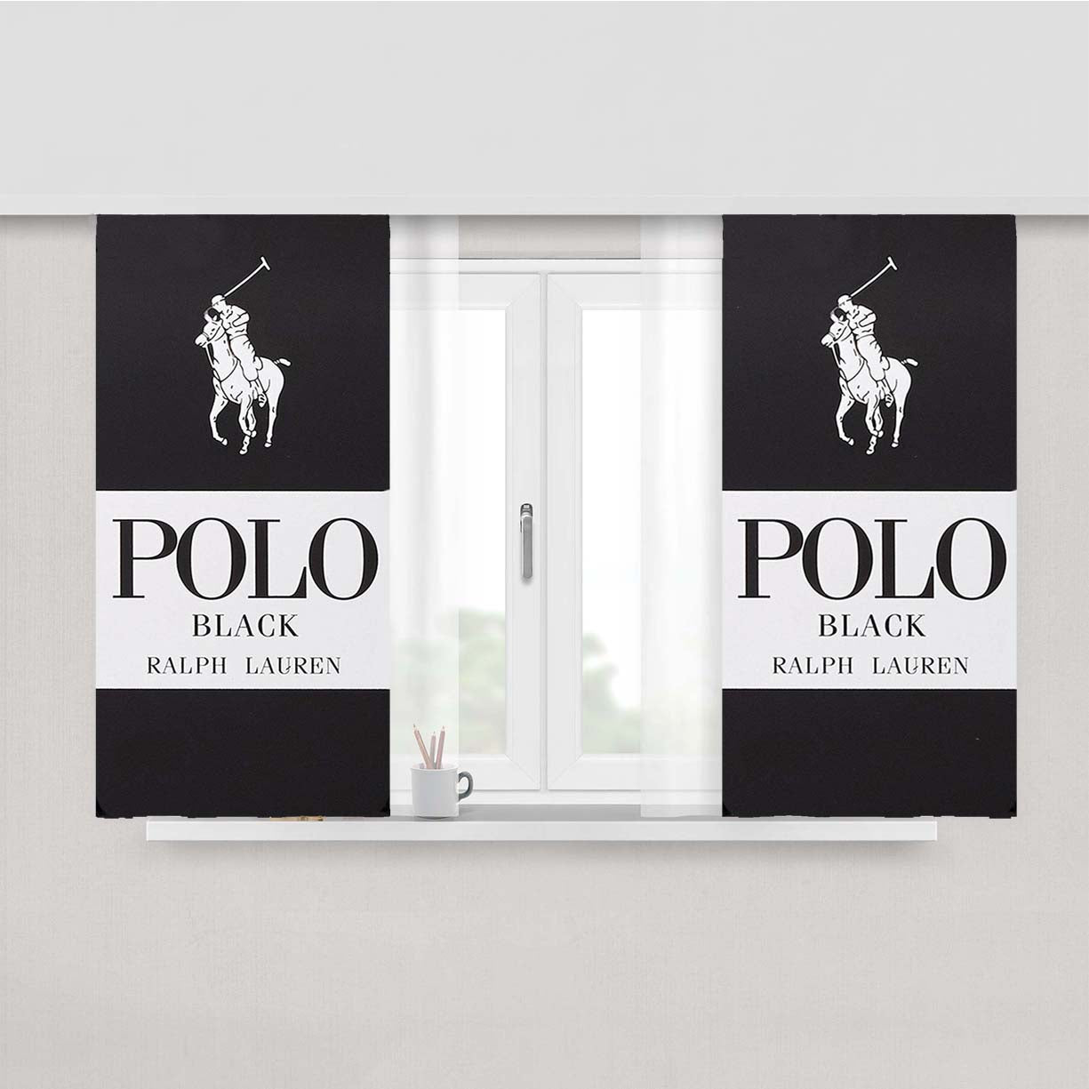 Polo Ralph Lauren Black Peach Skin Window Curtains