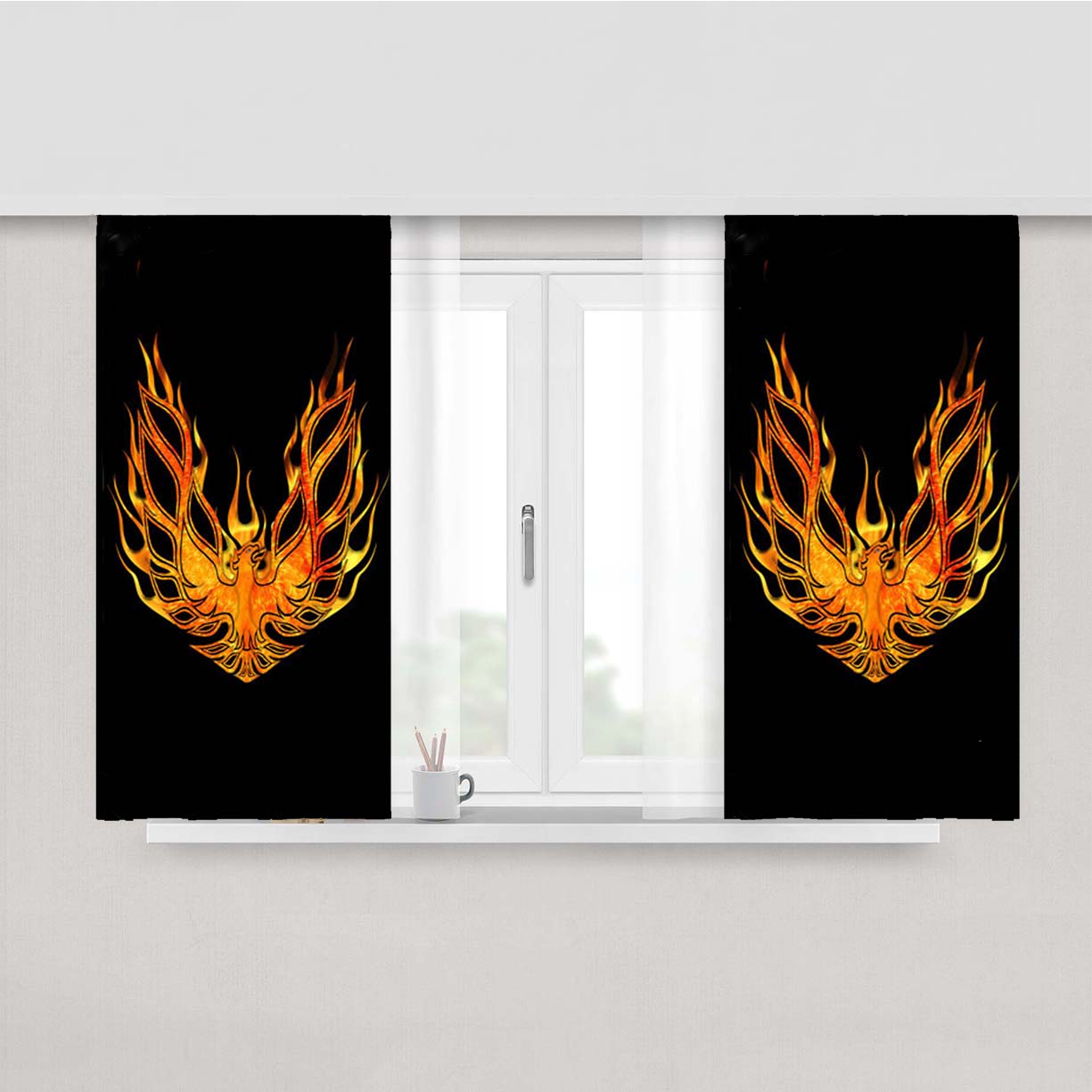 Pontiac Trans Am Decal Peach Skin Window Curtains