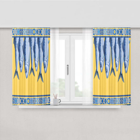 Portuguese Sardine Peach Skin Window Curtains