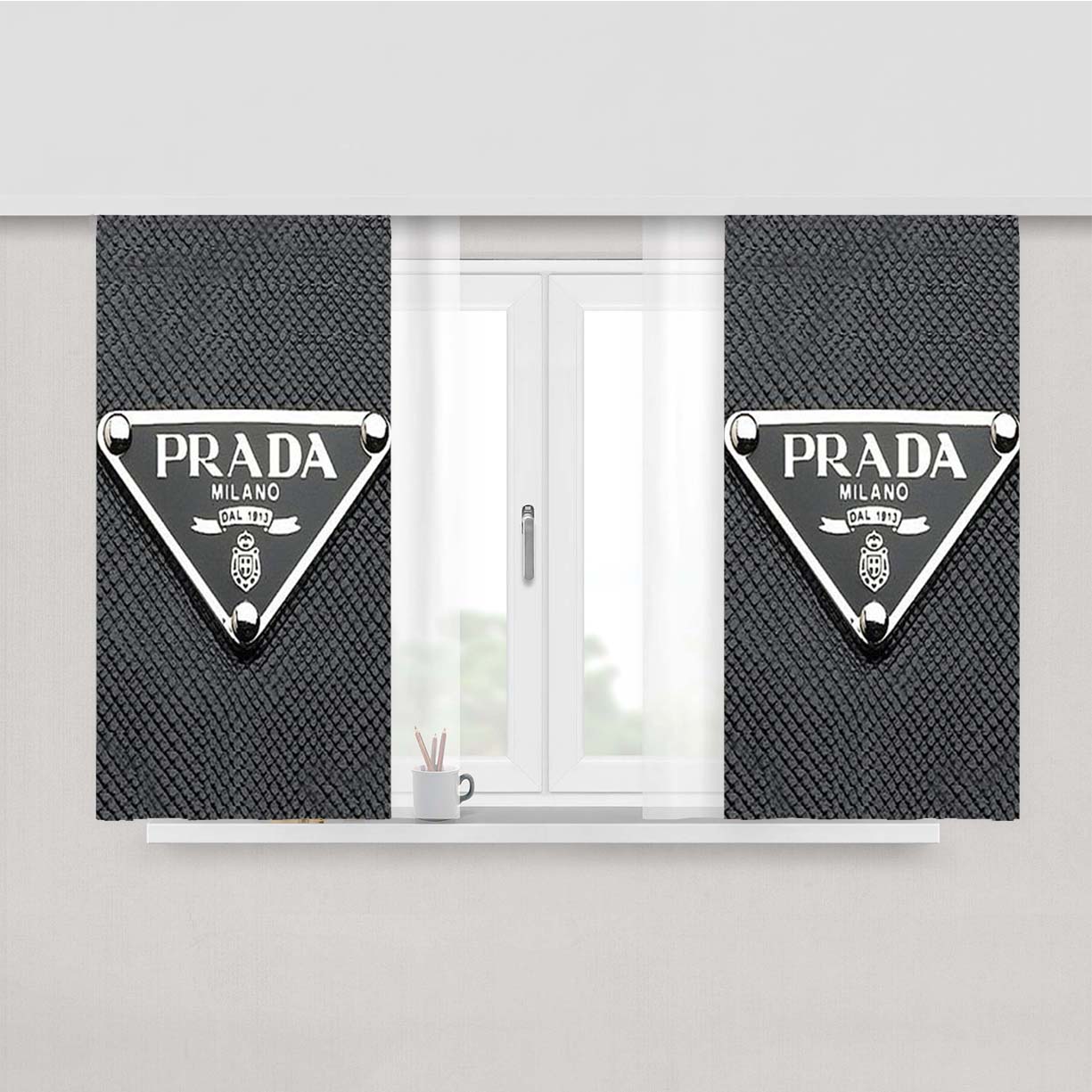 Prada Milano Leather Peach Skin Window Curtains