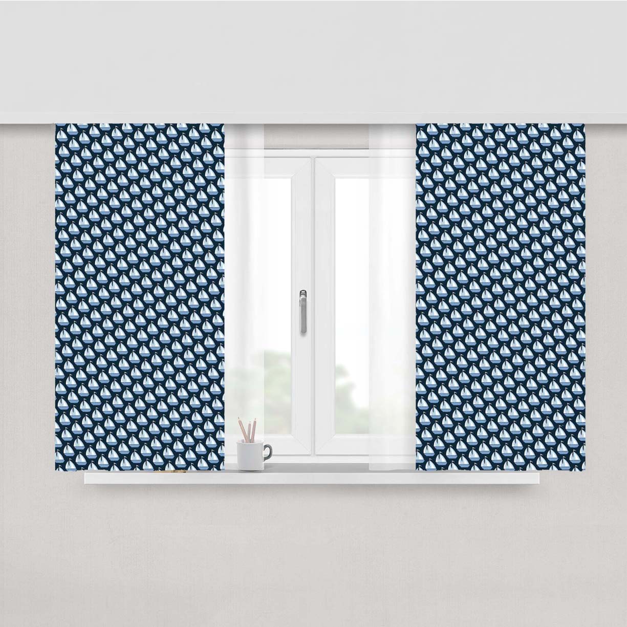 Preppy Vineyard Vines Pattern Peach Skin Window Curtains