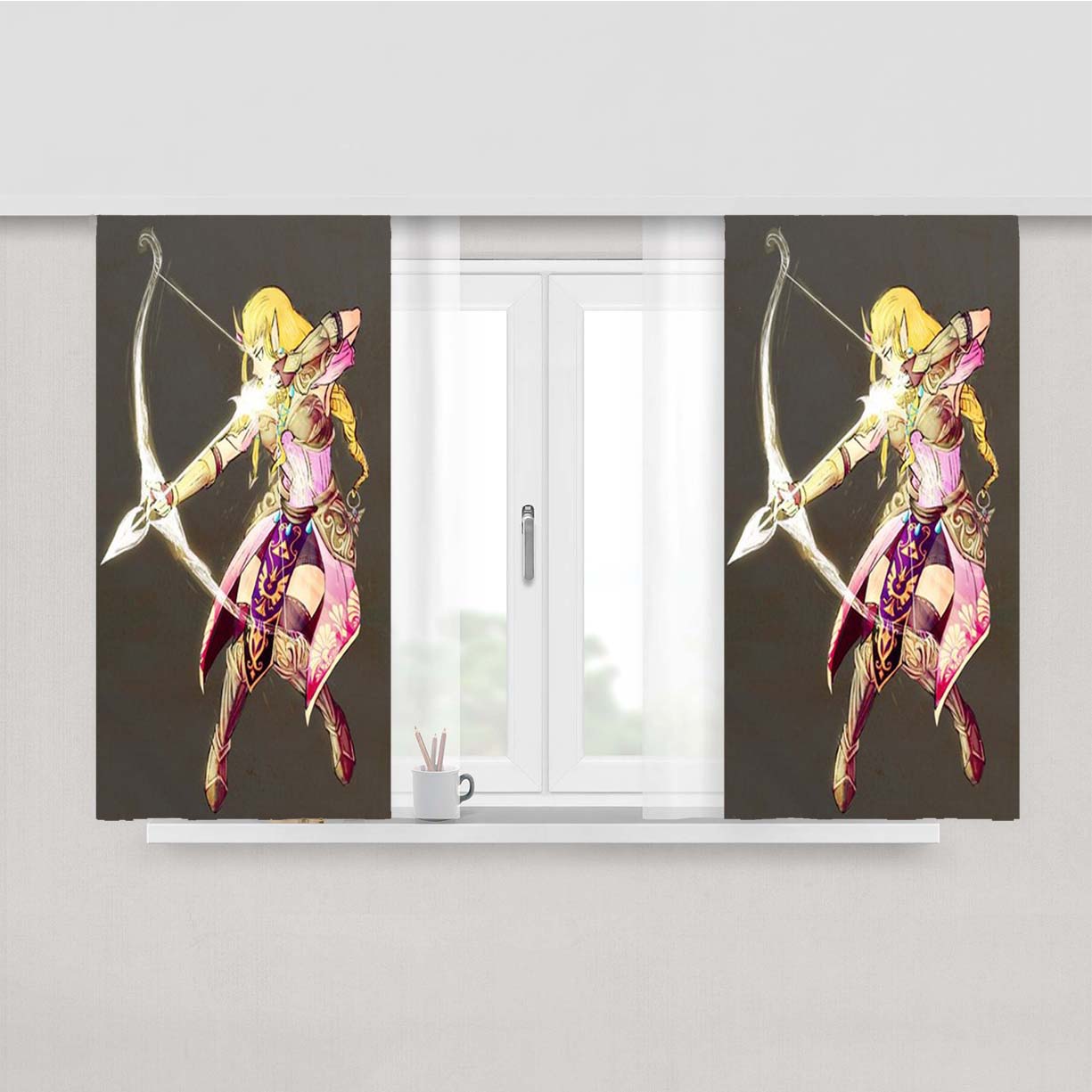 Princess Zelda Peach Skin Window Curtains