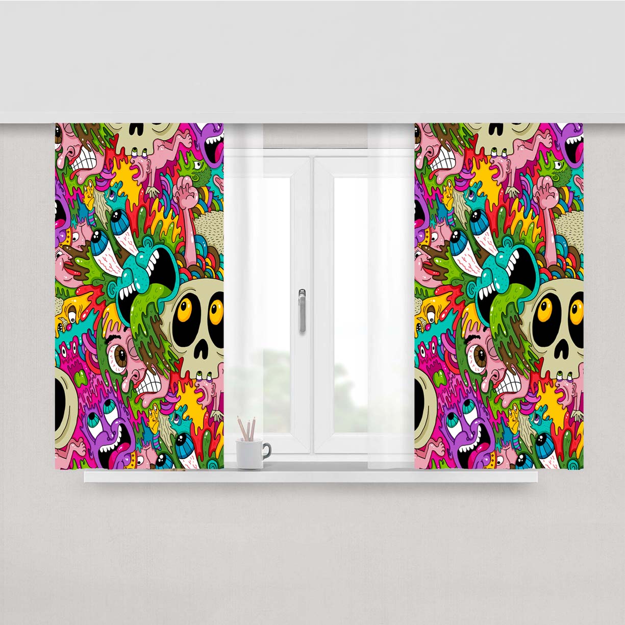 Puke Pattern Peach Skin Window Curtains
