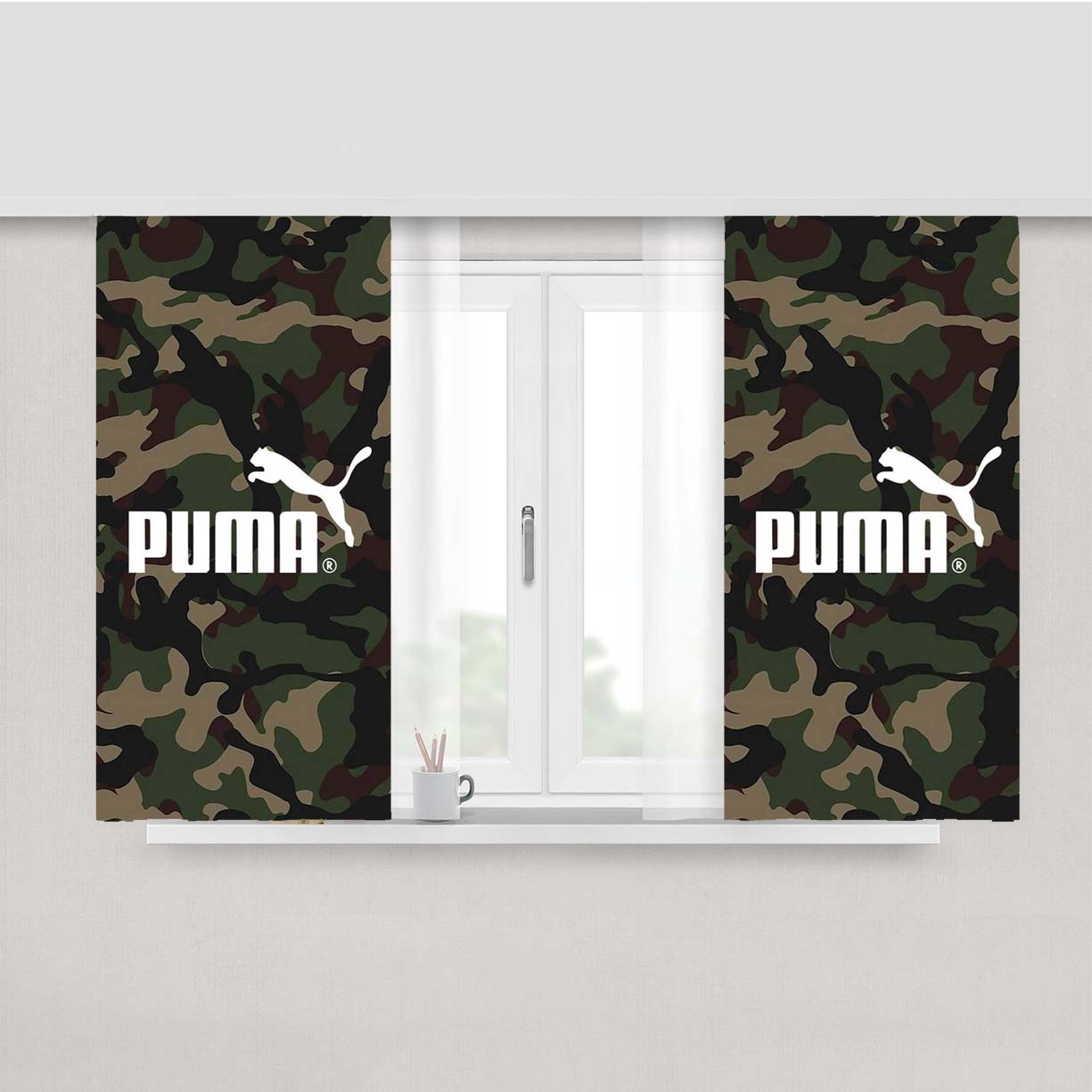 Puma Chamo Pattern Peach Skin Window Curtains