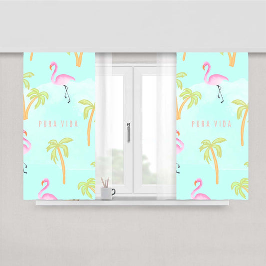 Pura Vida Pattern Flamengo Peach Skin Window Curtains