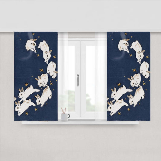 Rabbits Run Peach Skin Window Curtains