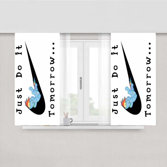 Rainbow Dash Nike Just Do It Peach Skin Window Curtains