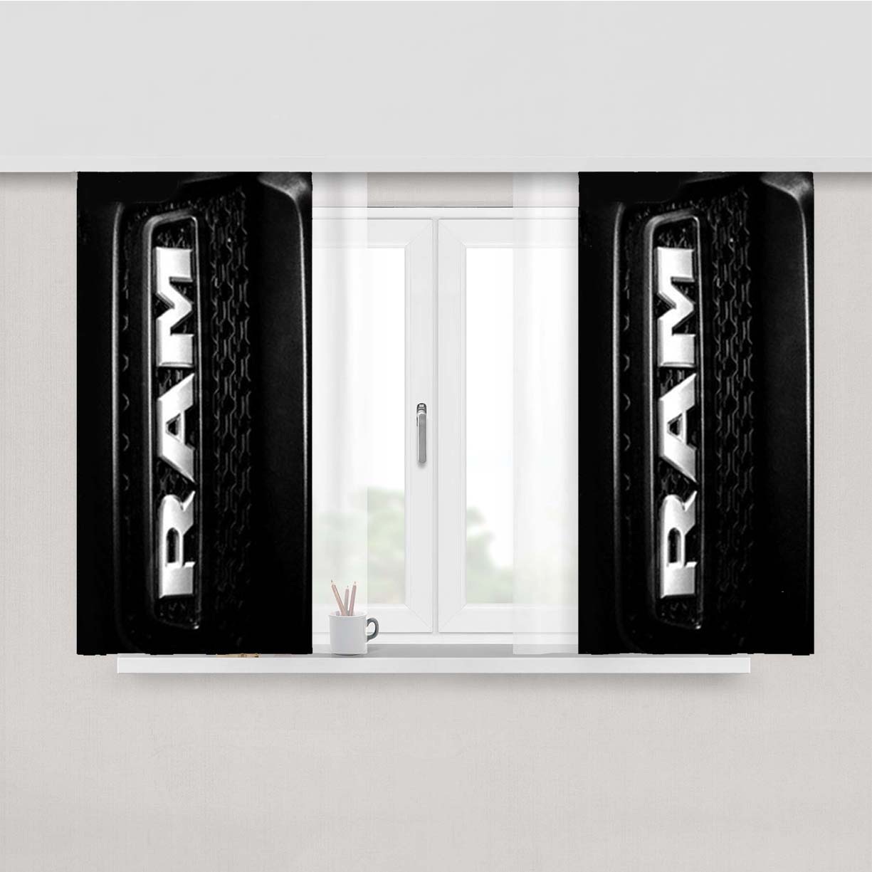 Ram 1500 Rebel Grill Peach Skin Window Curtains